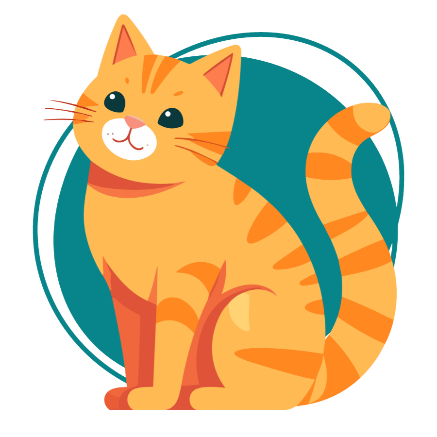 Orange cat flat illustration